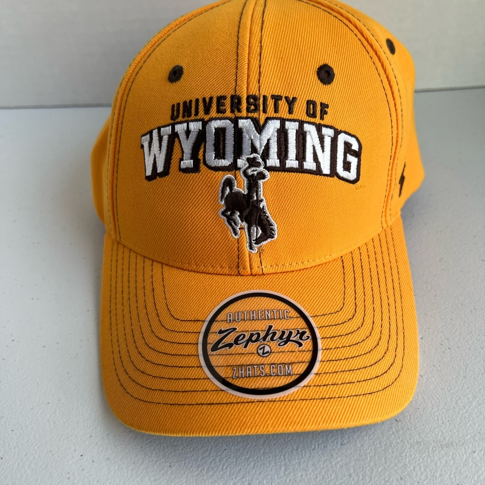 Zephyr Wyoming Gold Baseball Cap with Black & White Embroidery